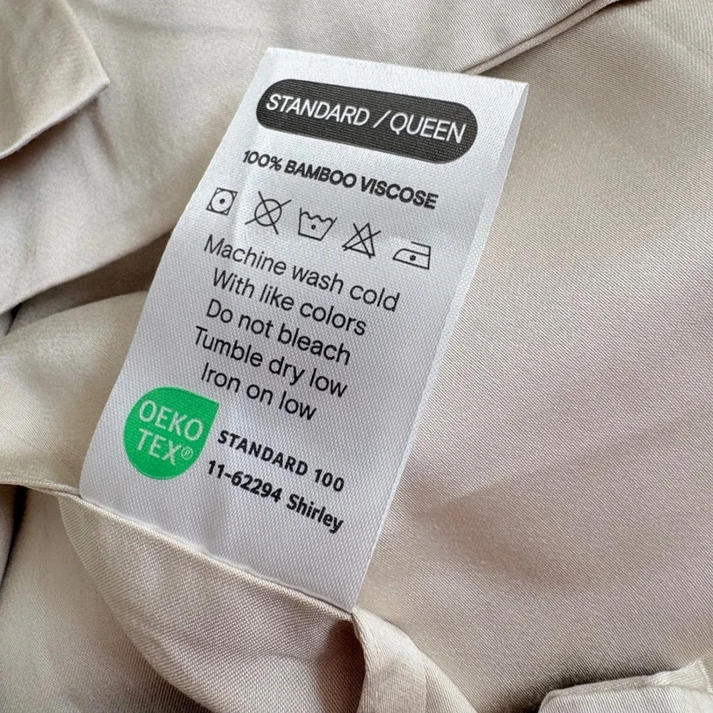 NWOT Doz Sijo Bamboo Viscose Duvet Cover Set Queen 2 Shams Sand Beige Champagne